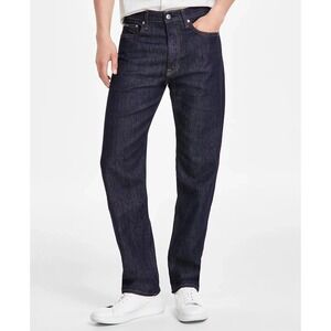 Calvin Klein Men's 36x32 Standard Straight Fit Denim Jeans In Blue Rinse